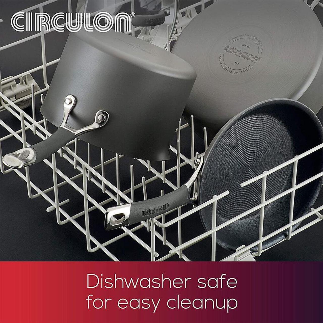 Alt view image 7 of 7 - Circulon Radiance Hard Anodized Nonstick 10-Piece Cookware Set - Gray