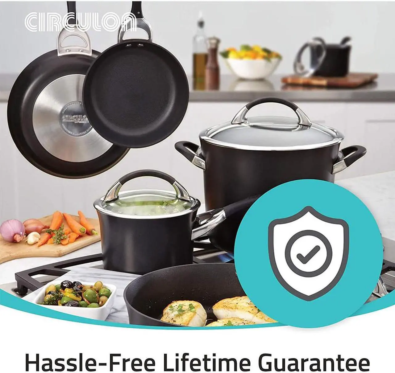 Alt view image 6 of 6 - Circulon Dishwasher Safe Nonstick 10-Piece Pots and Pans Set