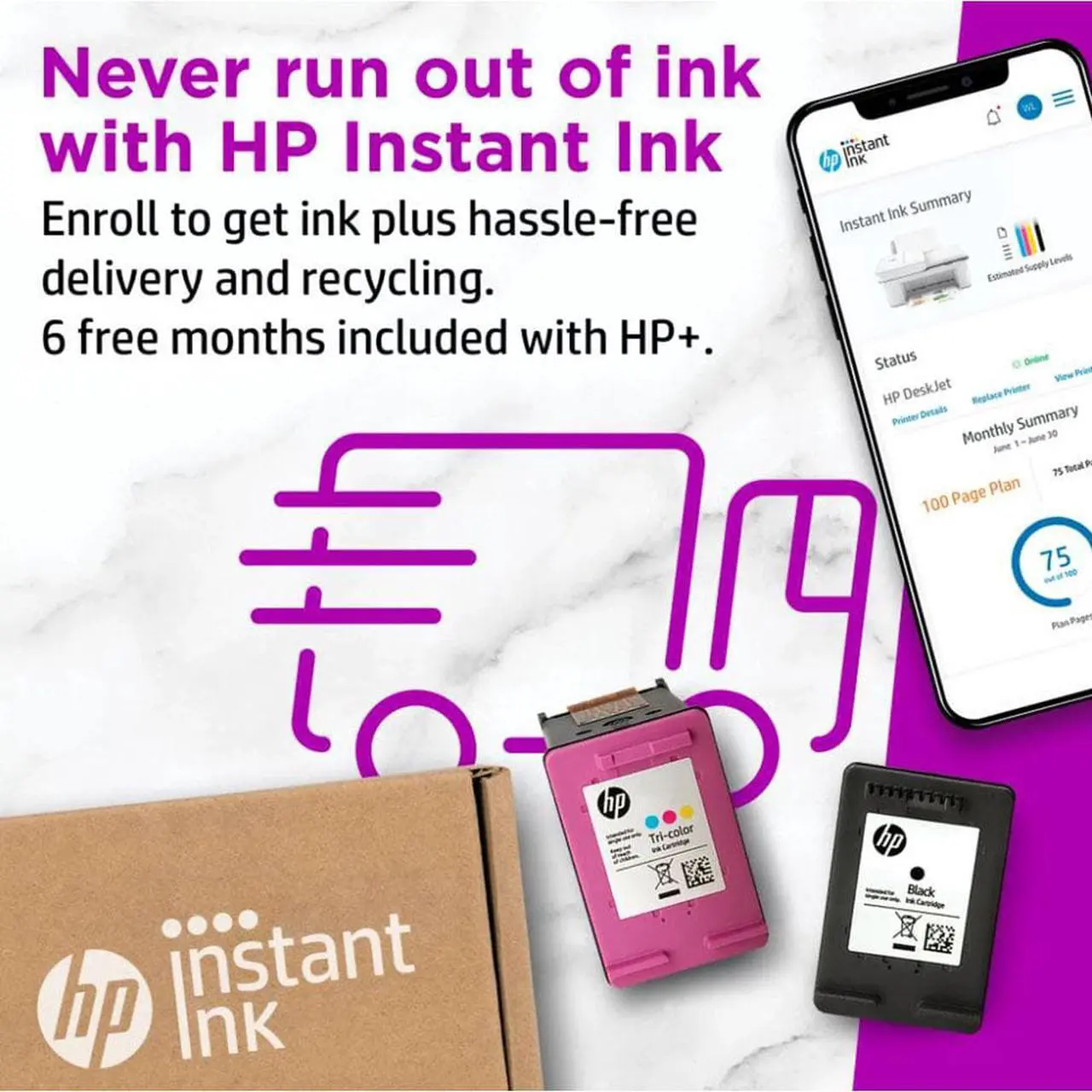 Alt view image 7 of 12 - HP DeskJet 4152e All-In-One Color Inkjet Printer w/6 Months Instant Ink With +