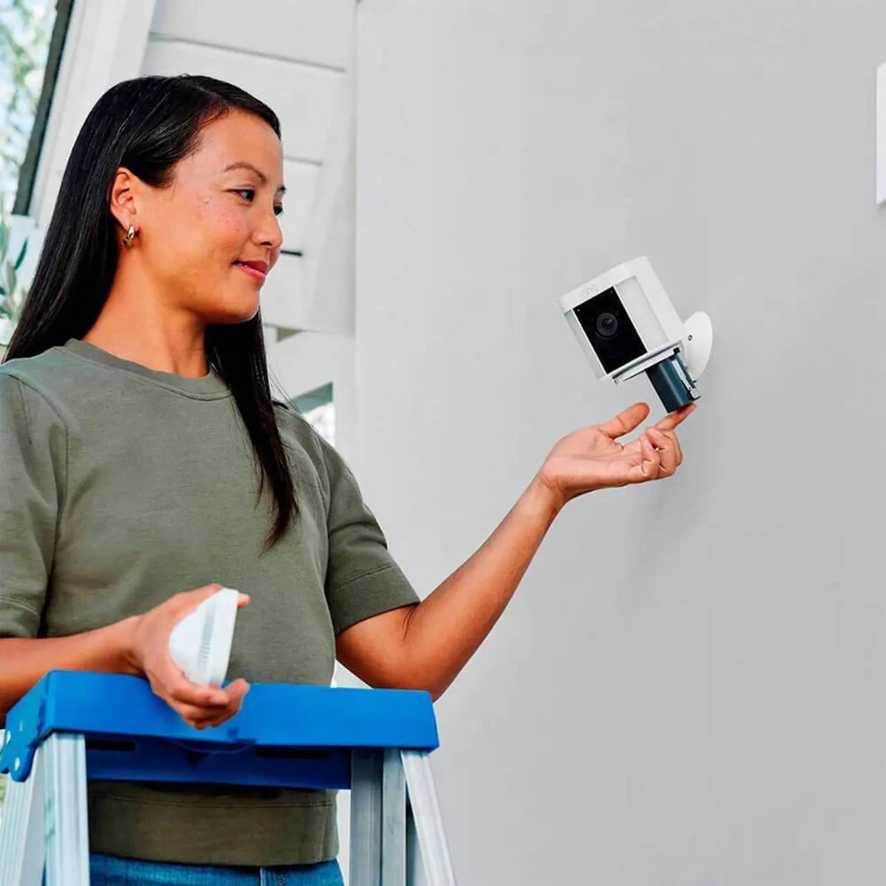 Alt view image 4 of 14 - Ring Spotlight Cam Plus - Battery - Two-Way Talk - Color Night Vision - Security Siren - White - 2022 Release  B09JZ5BG26