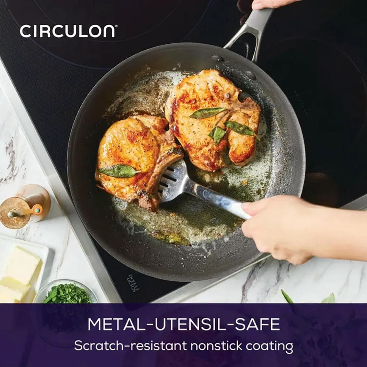 Alt view image 3 of 4 - Circulon 81831 A1 Series with ScratchDefense Nonstick Induction Pots and Pans Cookware Set, 10-Piece, Graphite