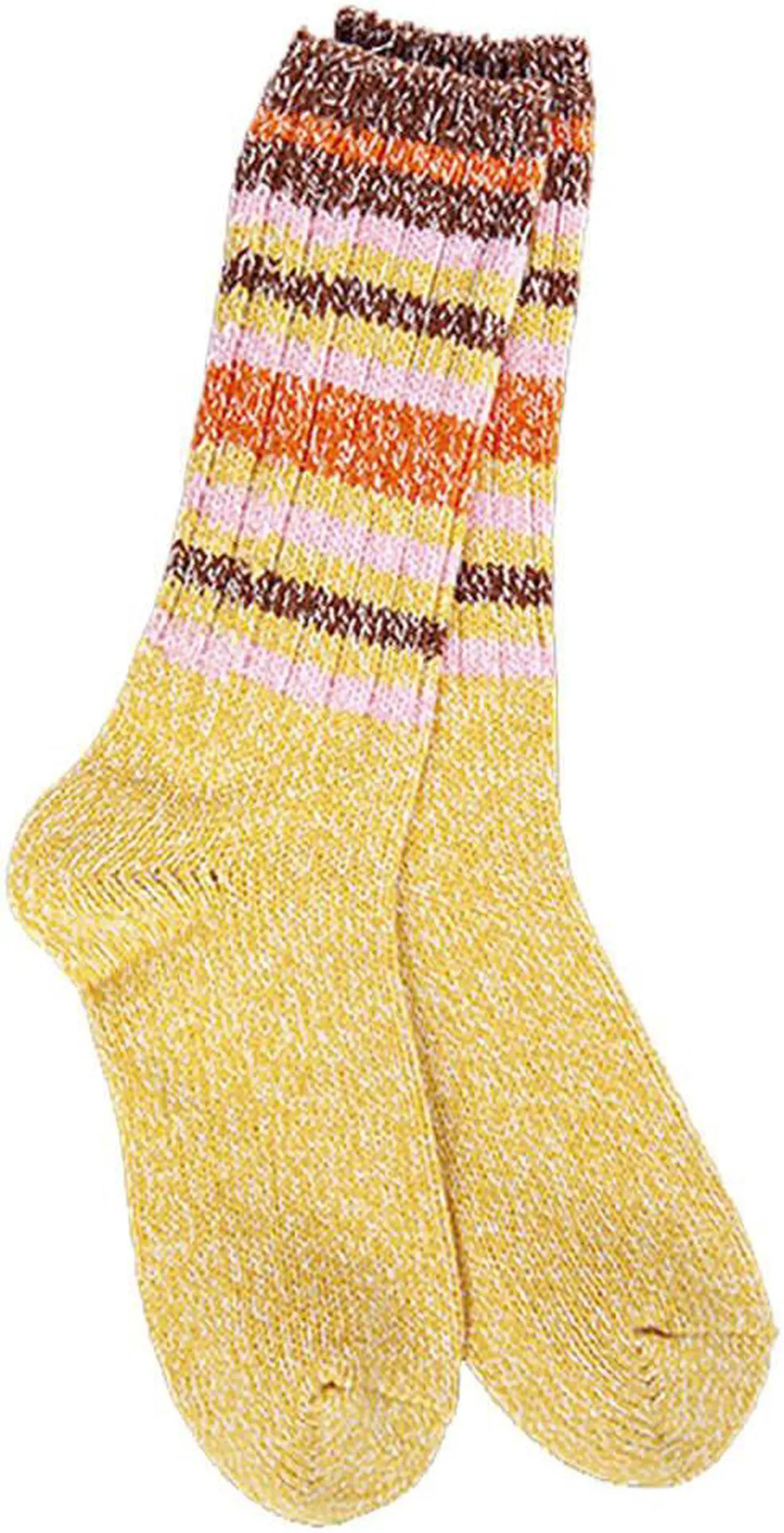 Main image of WORLD'S SOFTEST SOCKS Ragg Crew Socks - Honey Stripe