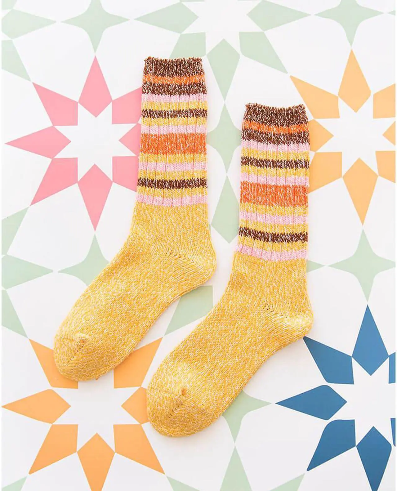 Alt view image 2 of 3 - WORLD'S SOFTEST SOCKS Ragg Crew Socks - Honey Stripe