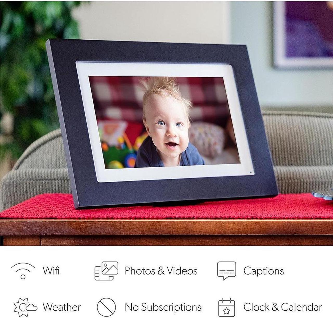 Alt view image 3 of 7 - Simply Smart Home 8 inch Photoshare WiFi Digital Picture Frame - Factory Refurbished - Black
