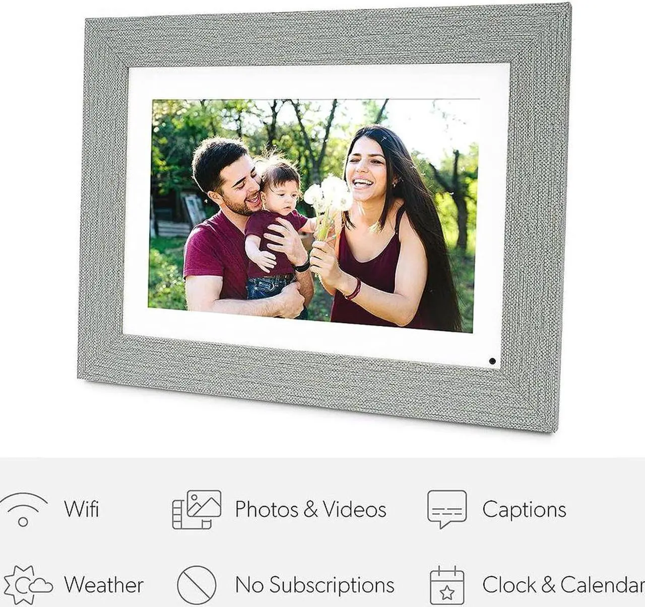 Alt view image 4 of 7 - Simply Smart Home 8 inch Photoshare WiFi Digital Picture Frame - Factory Refurbished - Seagrass