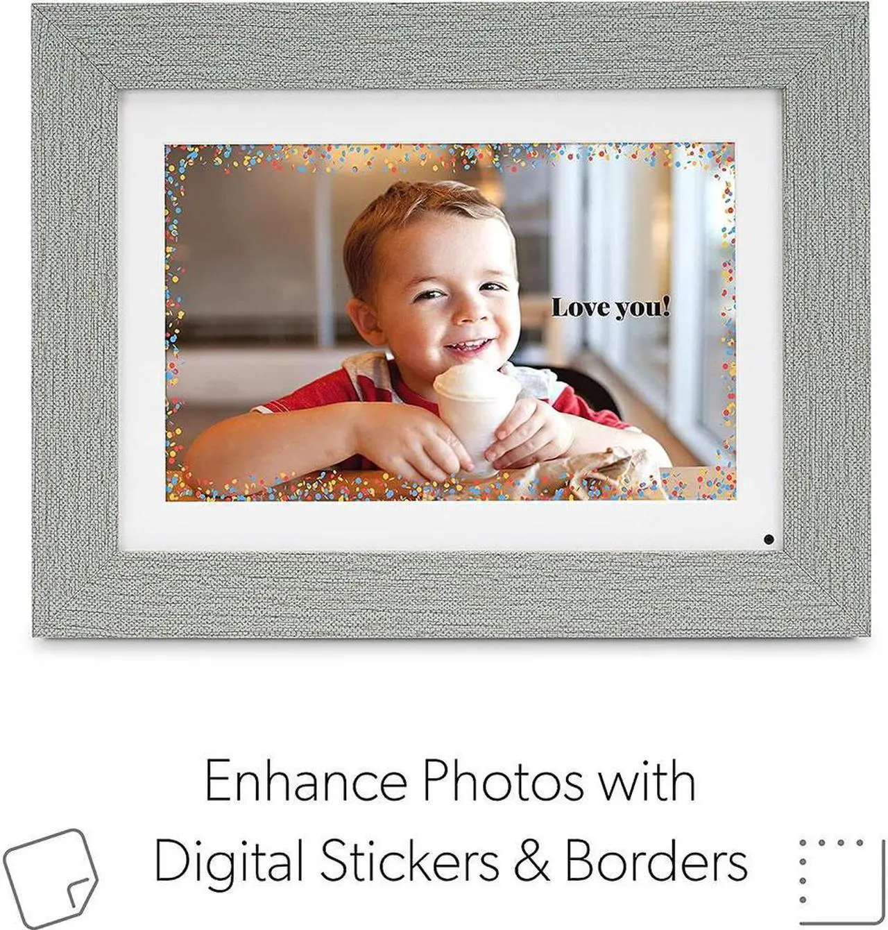 Alt view image 3 of 7 - Simply Smart Home 8 inch Photoshare WiFi Digital Picture Frame - Factory Refurbished - Seagrass