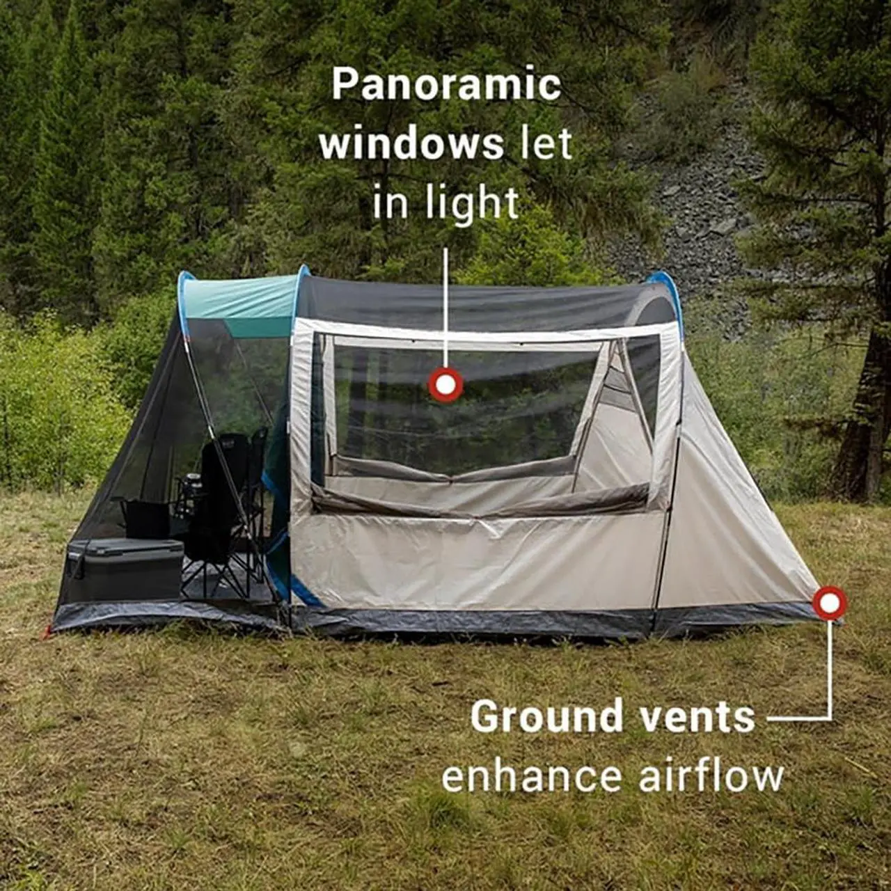 Alt view image 5 of 5 - Coleman 6-Person Cabin Tent with Screened Porch - Evergreen