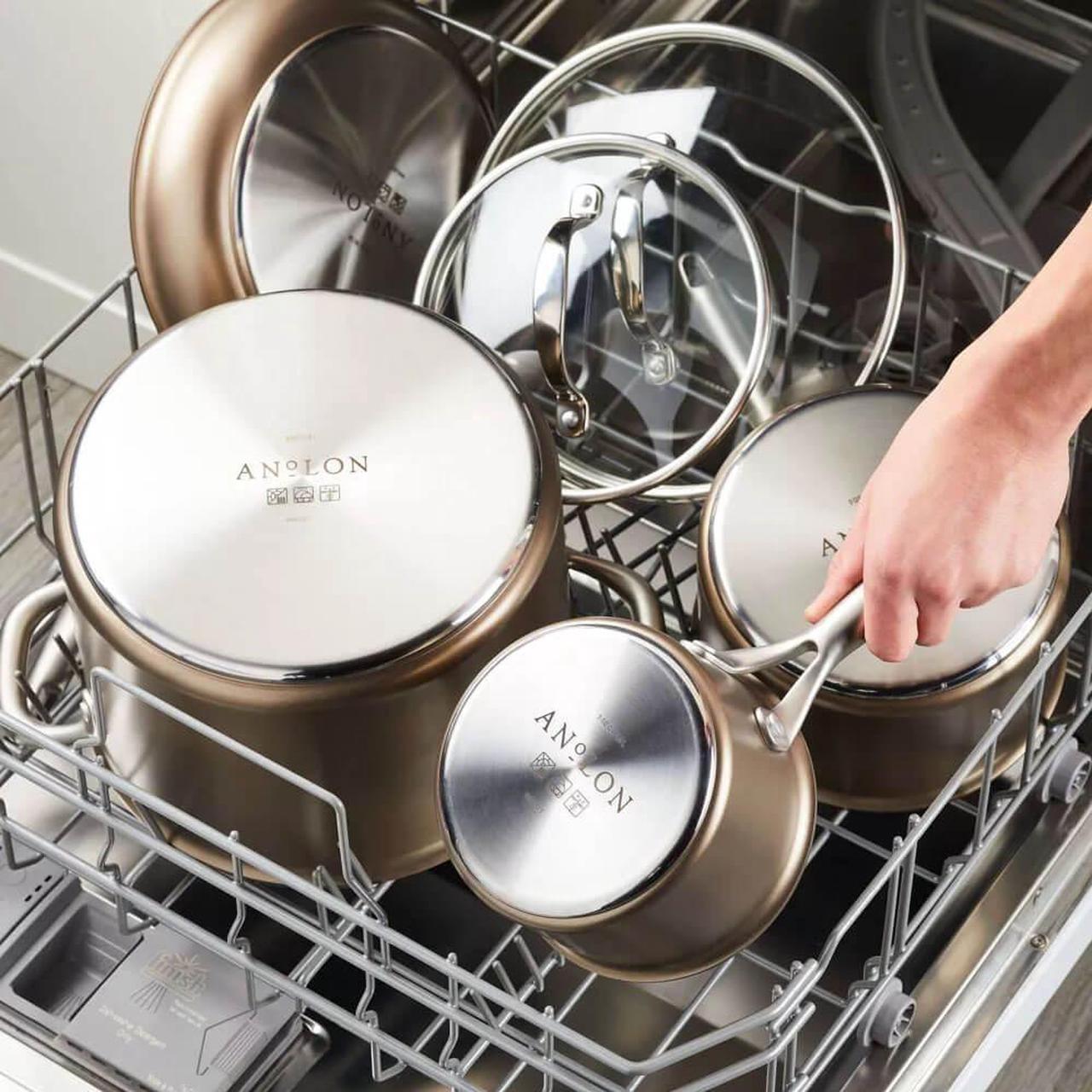 Alt view image 3 of 4 - Anolon 10-Pc. Ascend Hard Anodized Nonstick Cookware Set - Bronze