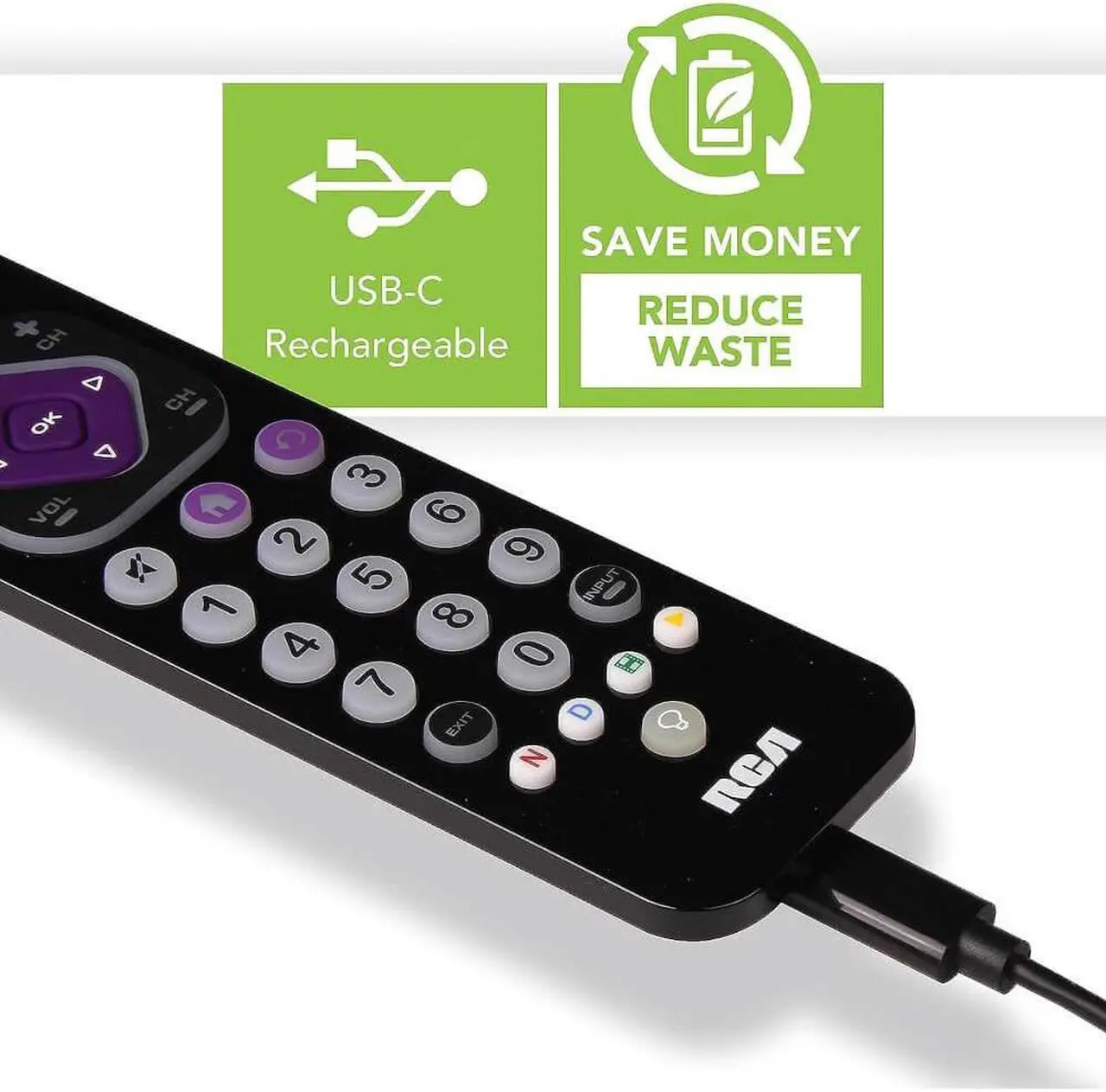 Alt view image 3 of 5 - RCA Universal Remote Control Rechargeable - Black
