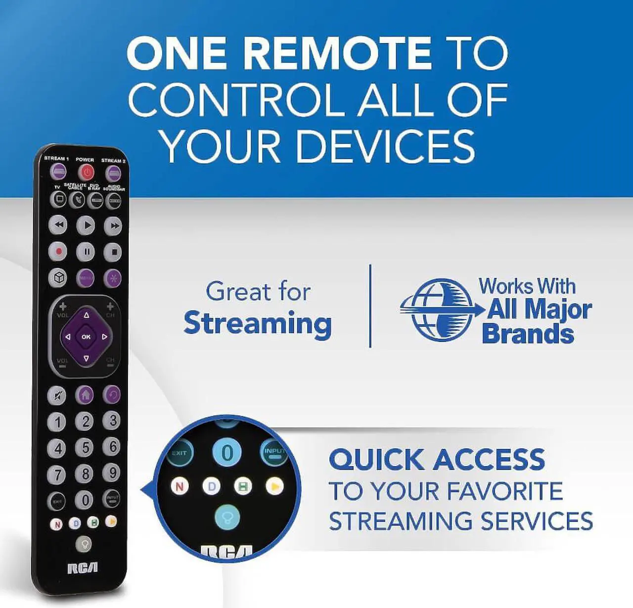 Alt view image 4 of 5 - RCA Universal Remote Control Rechargeable - Black