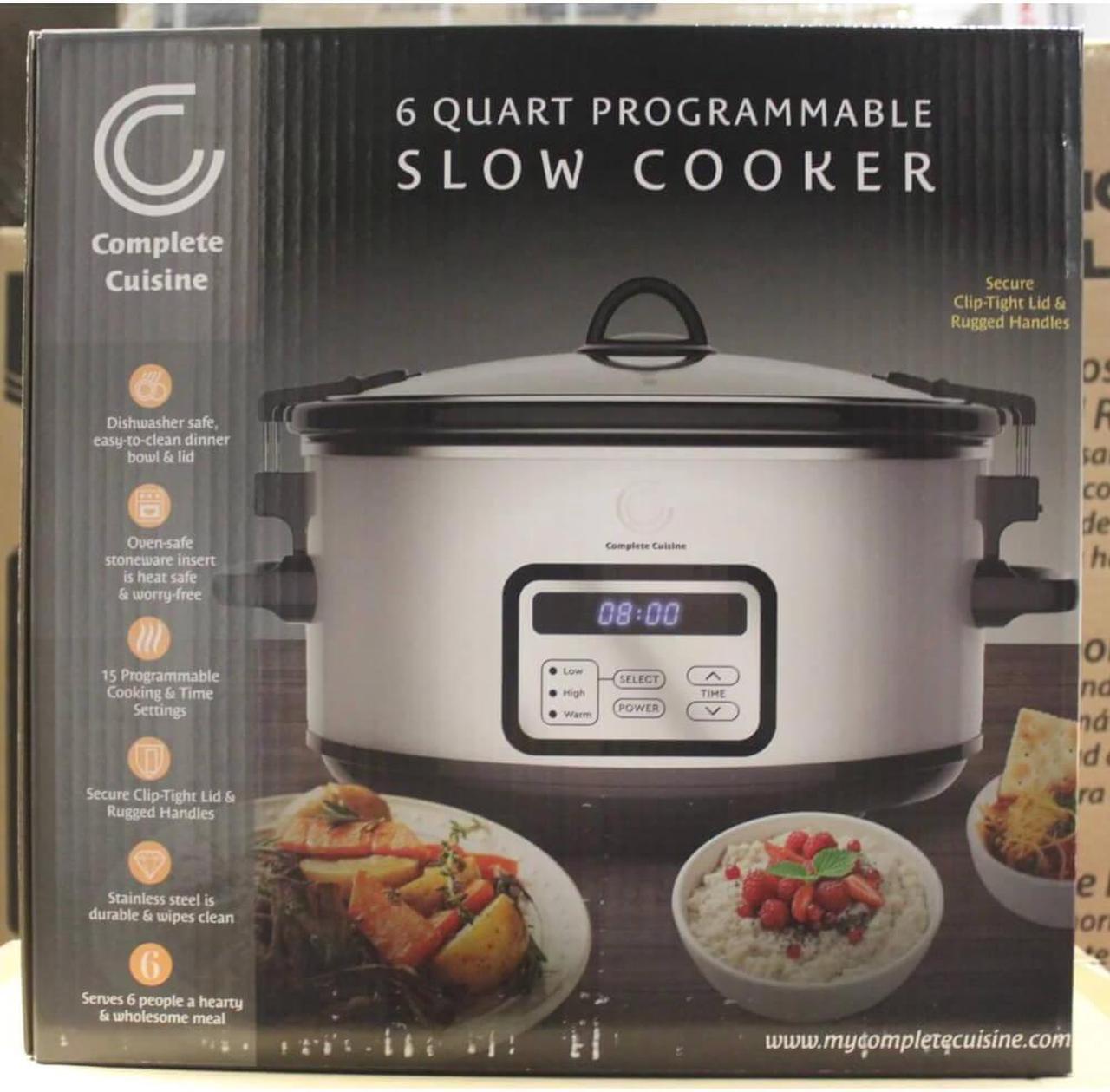 Alt view image 2 of 3 - Complete Cuisine CC6300PGSS 6.0 Quart Programmable Stainless Steel Slow Cooker