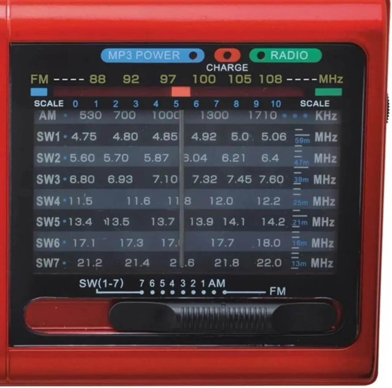 Alt view image 2 of 2 - Supersonic Portable AM/FM Radio - Red