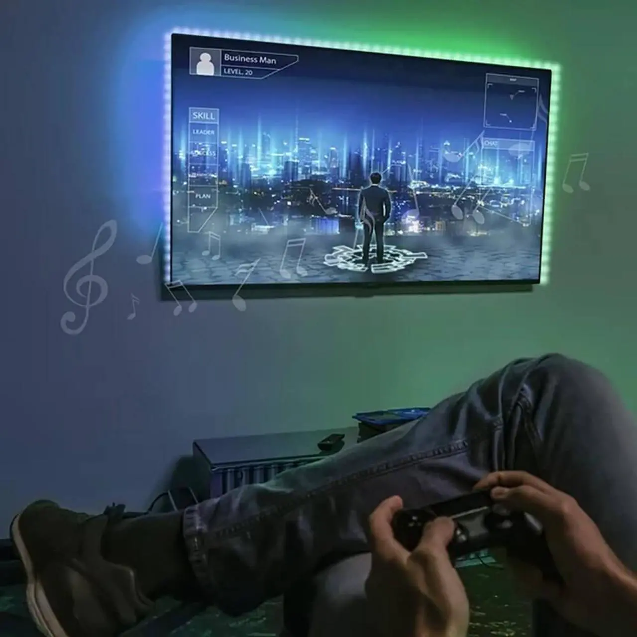 Alt view image 5 of 5 - Monster MLB72025RGB 12 Ft. RGB LED Sound Reactive Light Strip with Remote Control