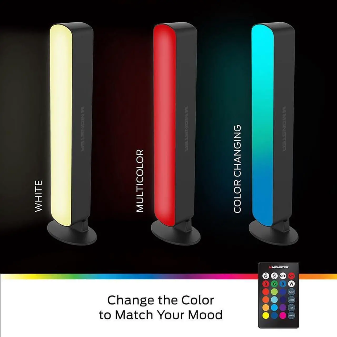 Alt view image 5 of 6 - Monster MLB72013RGB 2-Pack Multi-Color LED Light Bar with Remote Control