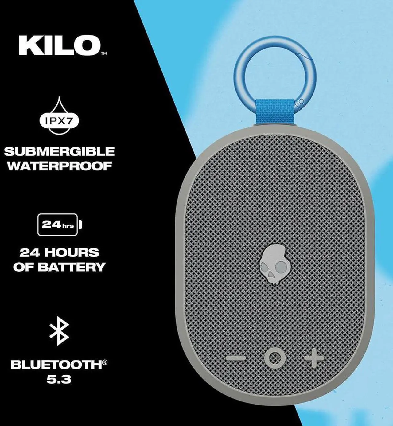 Alt view image 2 of 5 - Skullcandy Kilo Wireless Bluetooth Mini Speaker - Grey