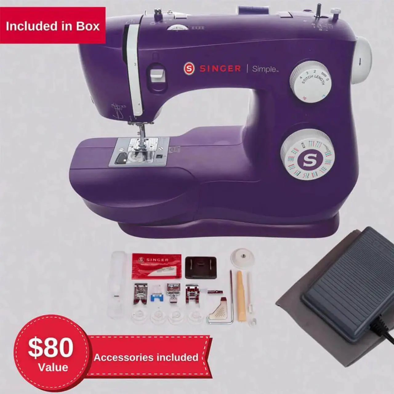 Alt view image 2 of 6 - Singer 3337PURPLE Simple 3337 Sewing Machine - Purple
