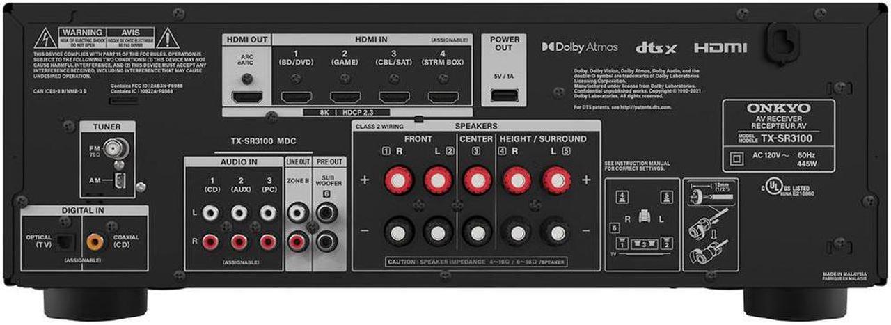 Alt view image 4 of 12 - Onkyo 5.2 Channel A/V Receiver