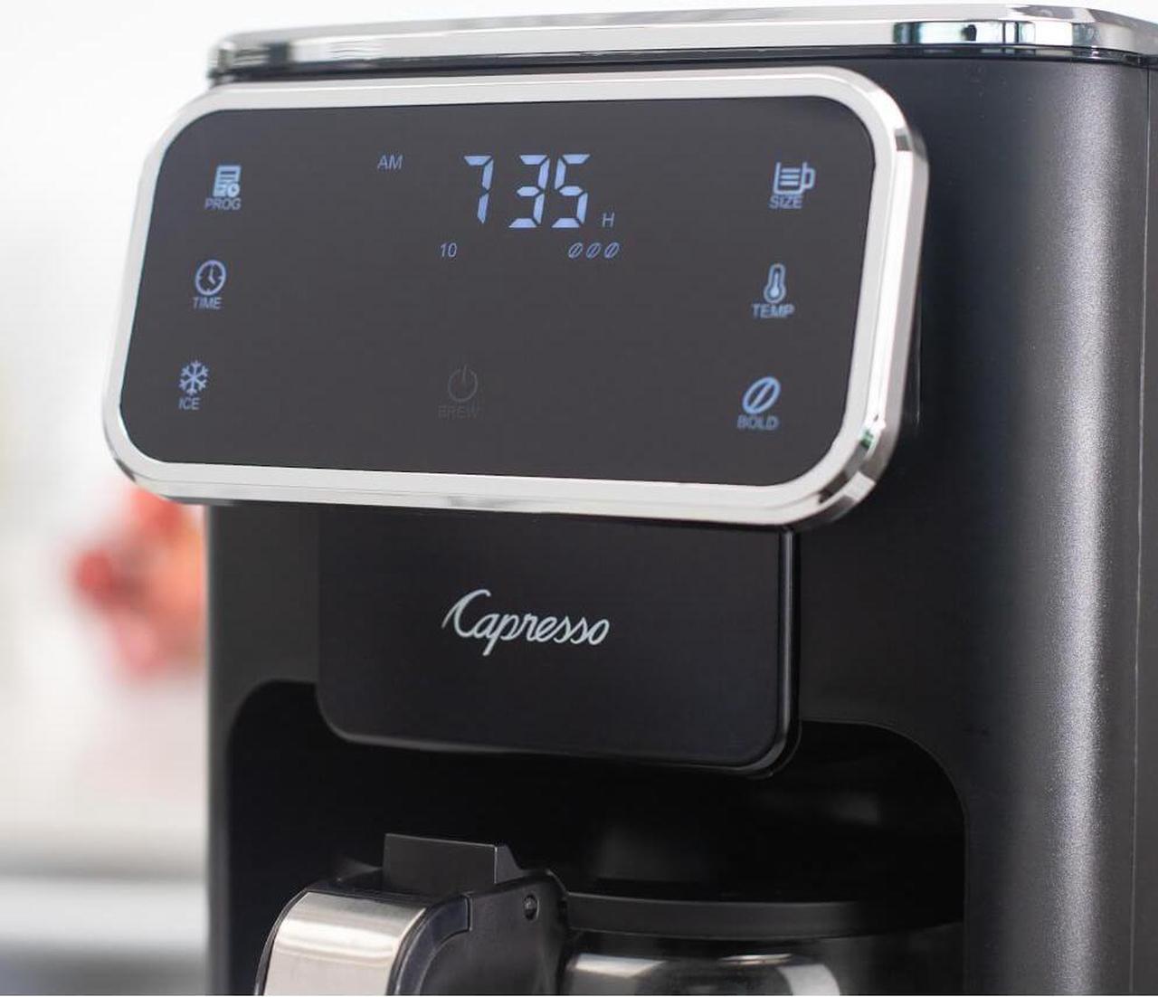 Alt view image 2 of 7 - Capresso 49601 12-Cup Touchscreen Coffee Maker with Glass Carafe - Black