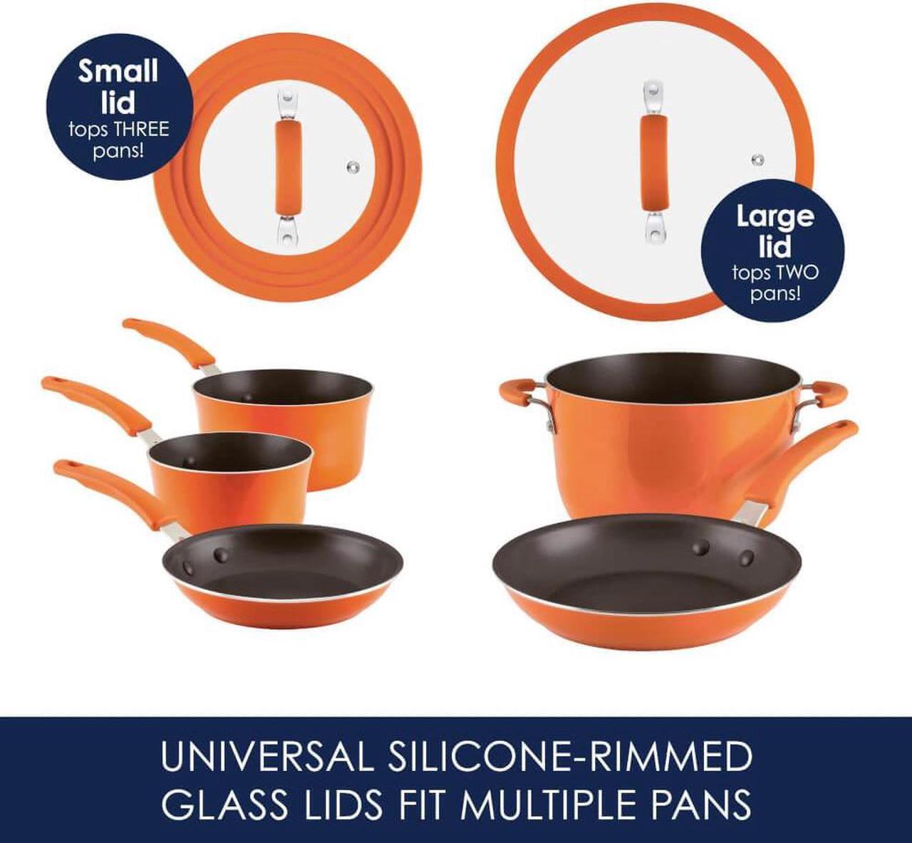 Alt view image 2 of 6 - Rachael Ray 14795 11-Piece Nonstick Cookware Set - Orange