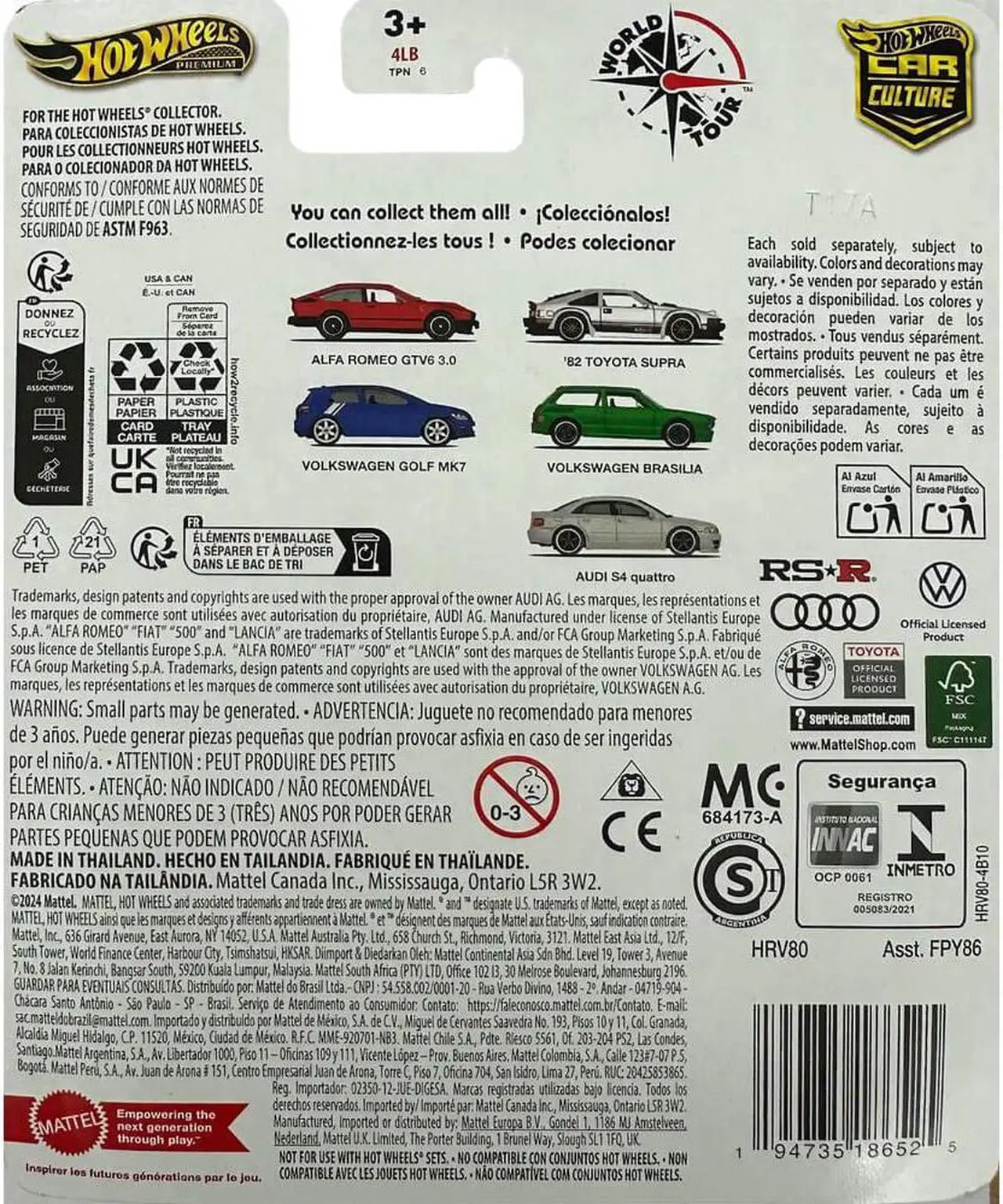 Alt view image 2 of 2 - Mattel HRV80 Hot Wheels Car Culture World Tour - Alfa Romeo GTV 3.0