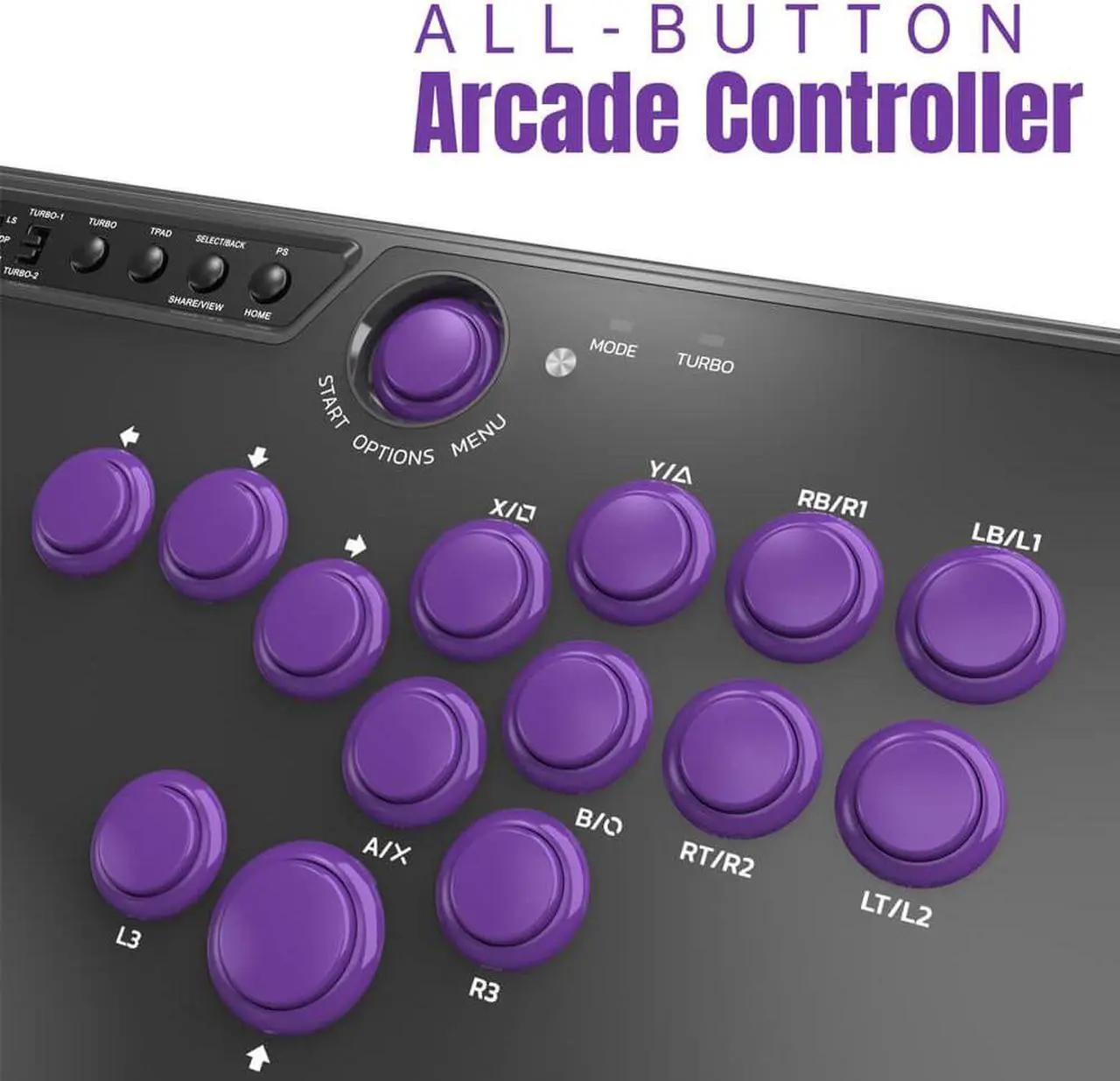 Alt view image 4 of 11 - Mayflash F500FLAT All-Button Arcade Controller F500 Flat