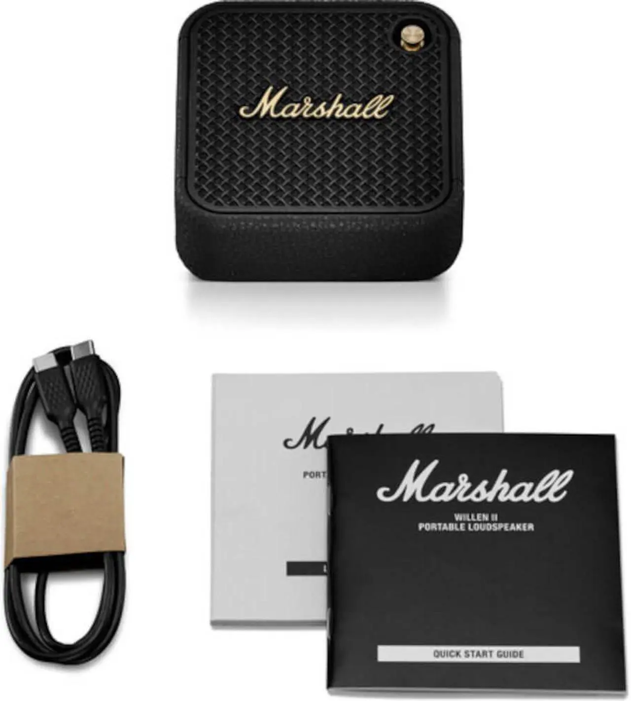 Alt view image 3 of 3 - Marshall WILLEN2BTBK Willen II Portable Bluetooth Speaker - Black/Brass