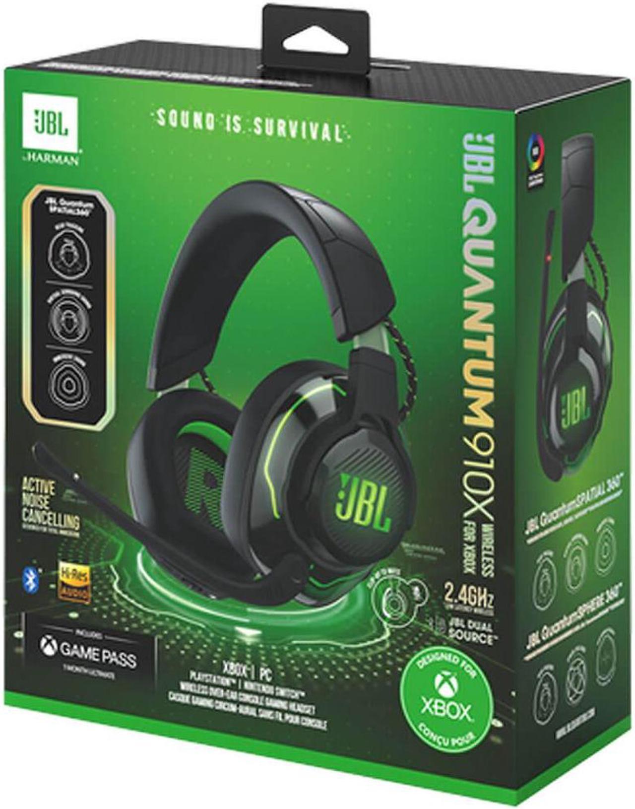 Alt view image 7 of 14 - JBL JBLQ910XWLBLKGRNAM Quantum 910X Wireless Gaming Headset for Xbox - Over-Ear - 32 Ohms - Active Noise Cancellation - Bluetooth 5.2 - USB-C - Black/Green