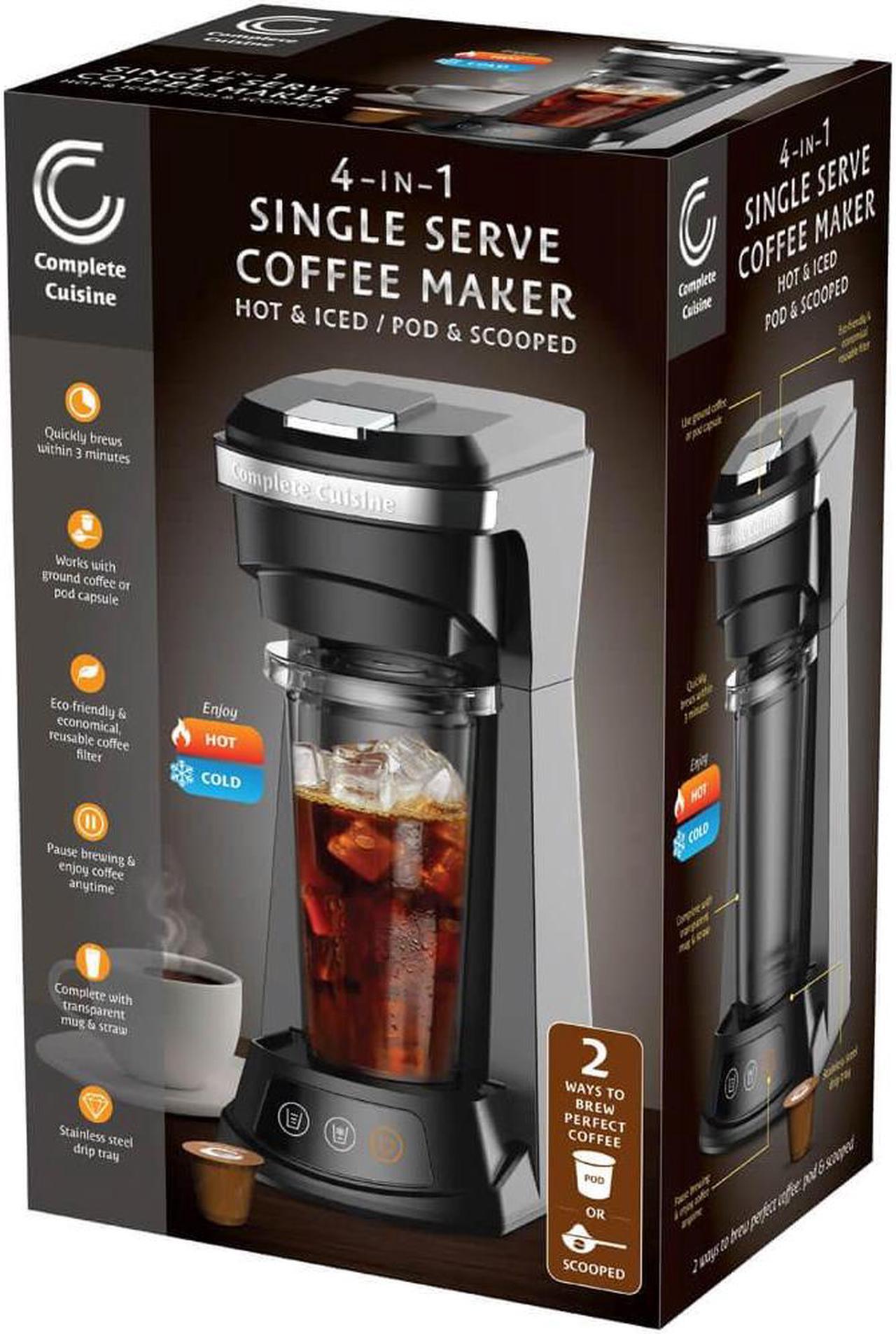 Alt view image 3 of 3 - Complete Cuisine CC208RMCKCUP 4-in-1 Hot and Cold Single Serve Pod and Grounds Coffee Maker