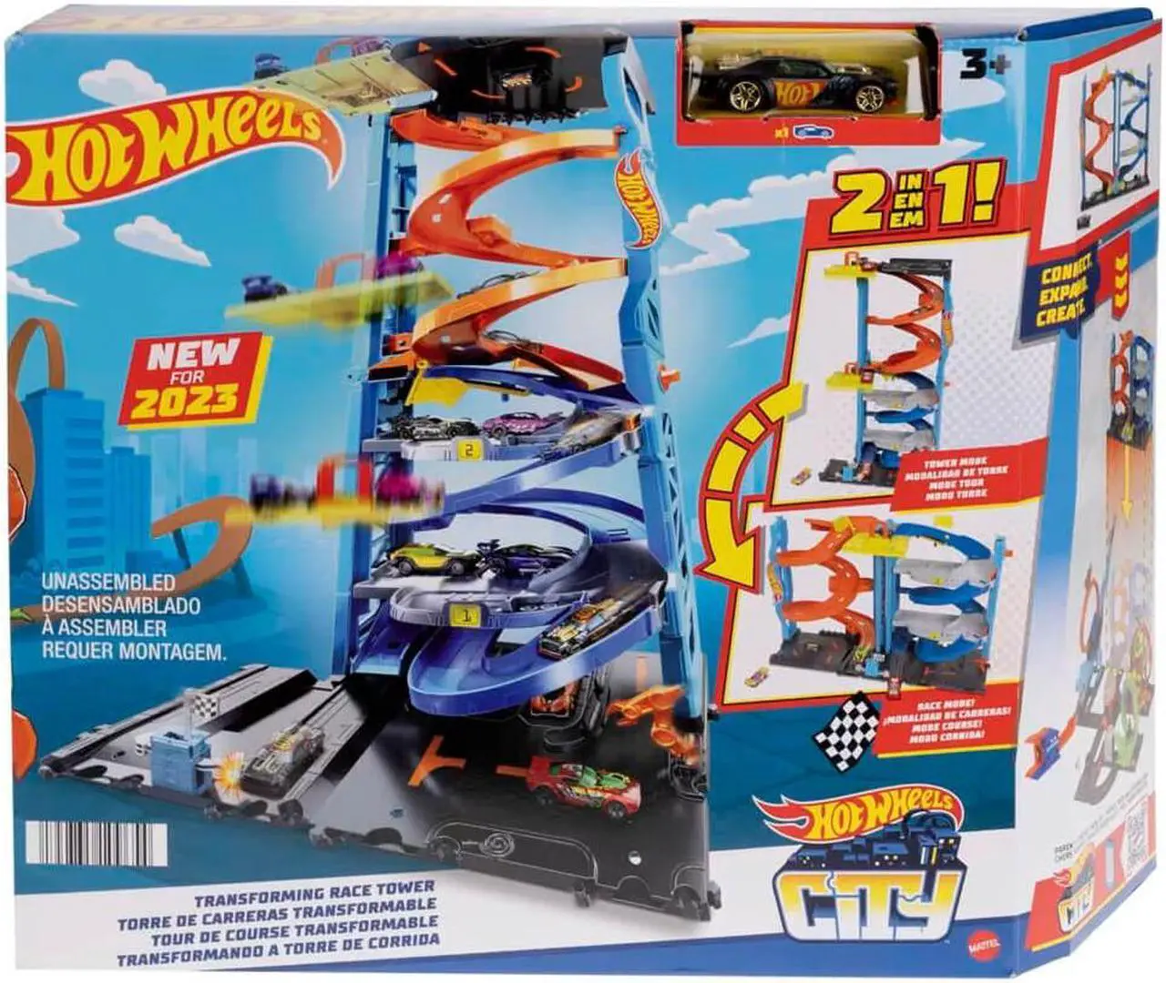 Alt view image 6 of 6 - Mattel HKX43 Hot Wheels City Transforming Race Tower Playset