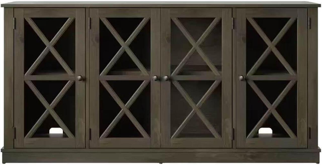 Main image of Twin Star Home OT6092PI14 Sideboard Buffet with Tempered Glass Doors - Spanish Gray