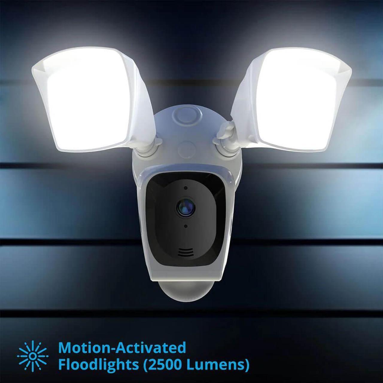Alt view image 3 of 5 - Night Owl CAMFWIP3FL Wi-Fi Floodlight HD Security Camera - White
