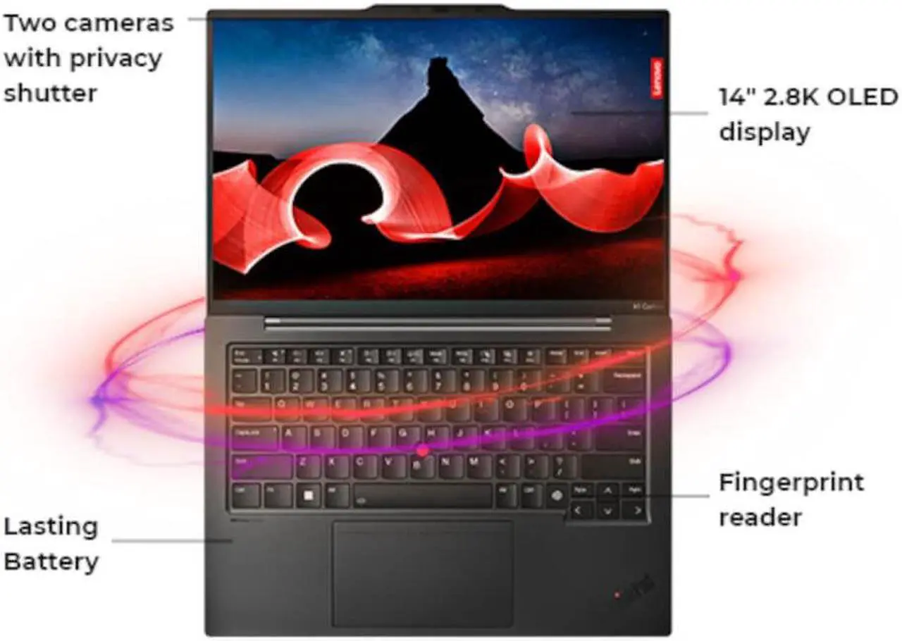 Alt view image 3 of 7 - Lenovo 21KC0046US 14 inch ThinkPad X1 Laptop - Intel Ultra 7 155U - 32GB/512GB SSD - Black