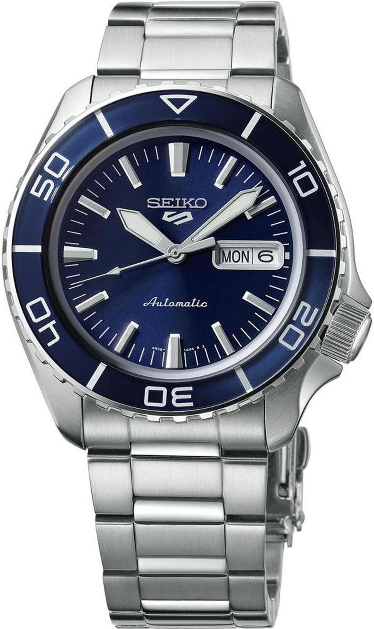 Main image of Seiko SRPK97 5 Sports Automatic Watch - Stainless/Blue