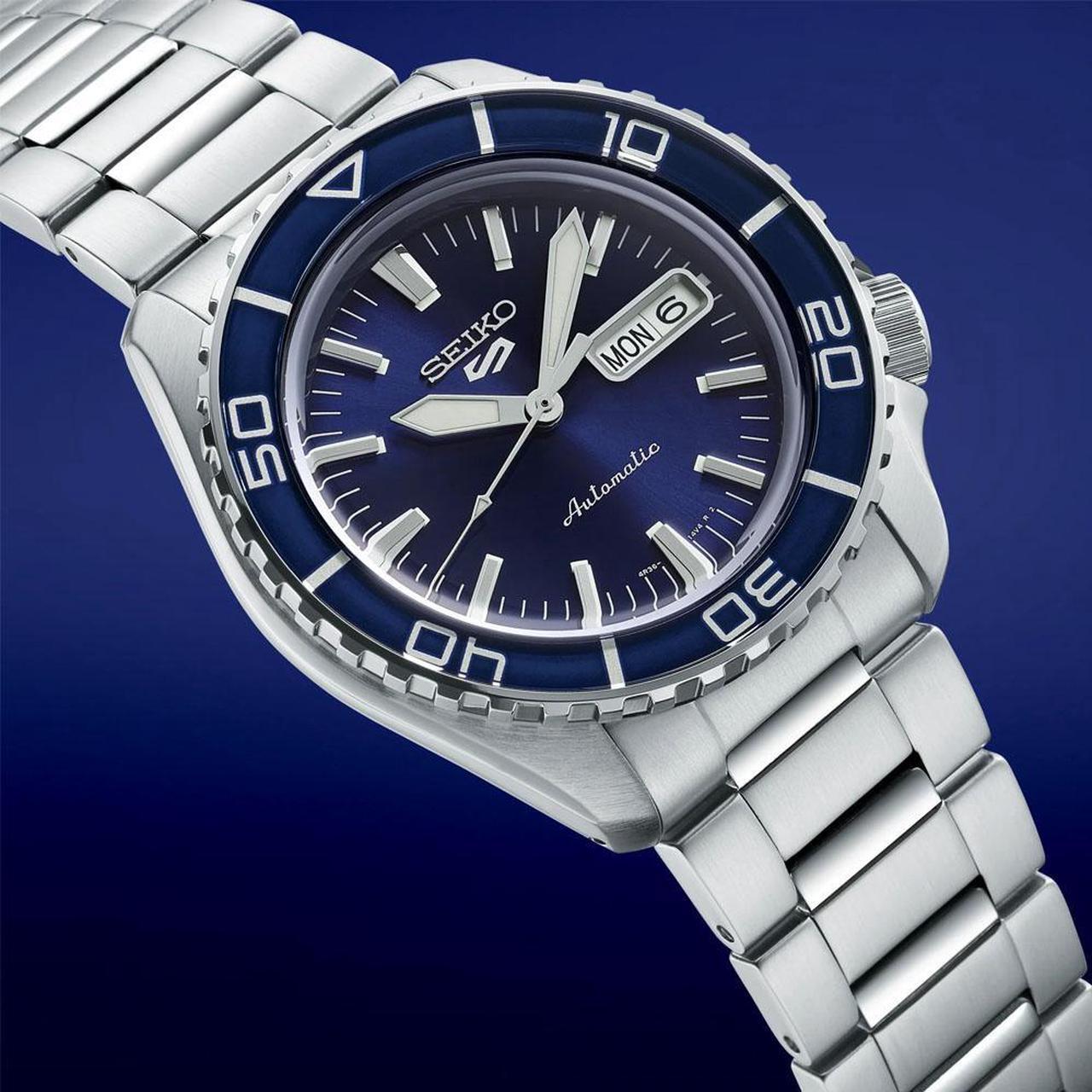 Alt view image 4 of 4 - Seiko SRPK97 5 Sports Automatic Watch - Stainless/Blue
