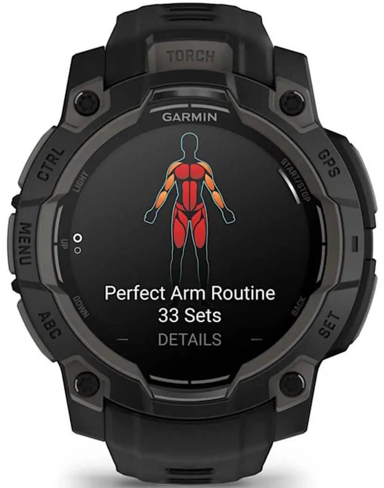 Alt view image 6 of 14 - Garmin Instinct® 3 45mm, AMOLED Display, Rugged Outdoor GPS Smartwatch, Metal-Reinforced Bezel, Built-in Flashlight, Up to 18 Days of Battery Life, Black