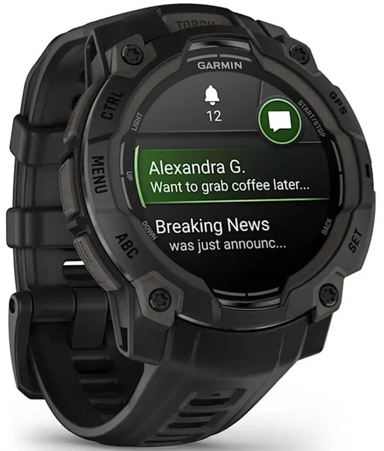 Alt view image 2 of 14 - Garmin Instinct® 3 45mm, AMOLED Display, Rugged Outdoor GPS Smartwatch, Metal-Reinforced Bezel, Built-in Flashlight, Up to 18 Days of Battery Life, Black