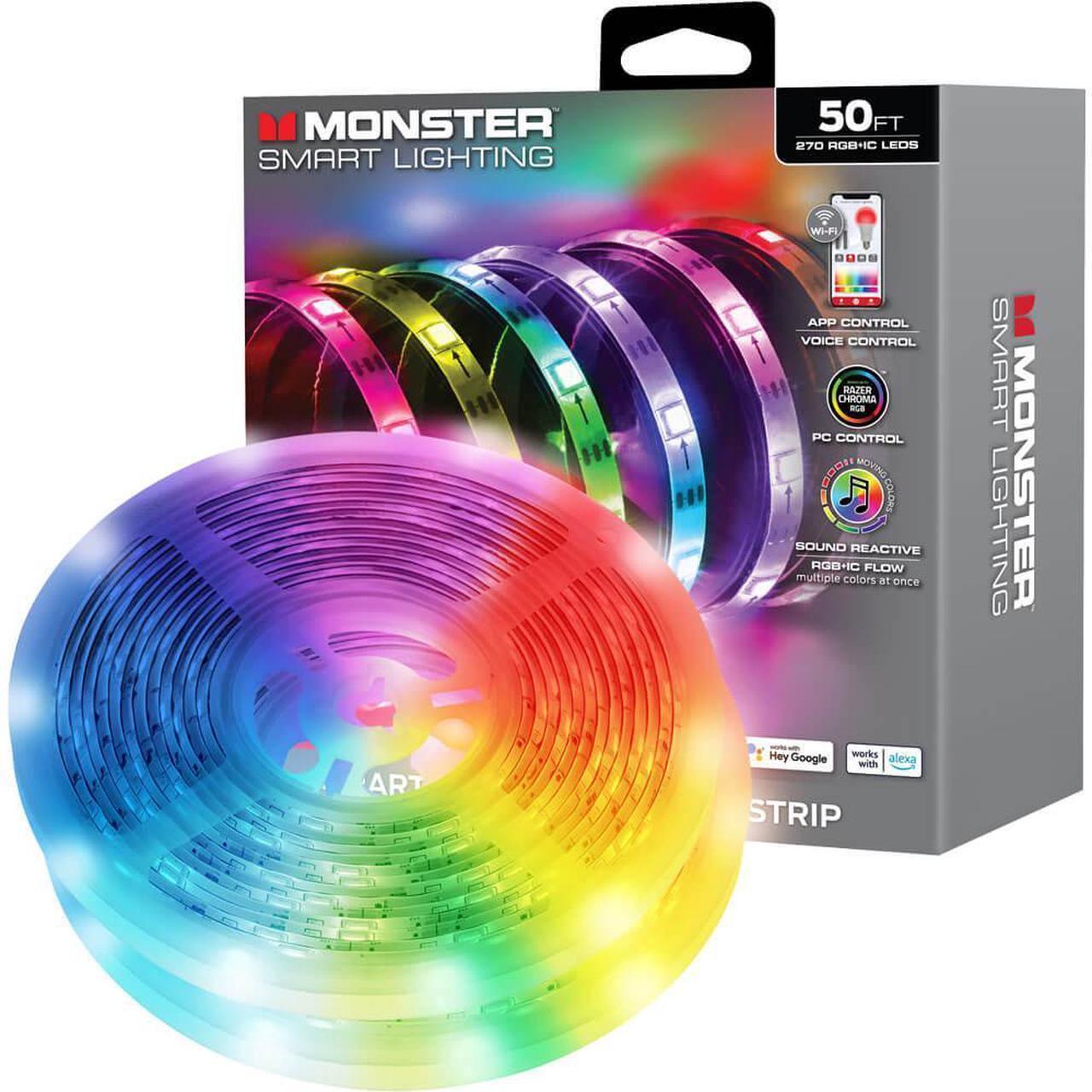 Main image of Monster MLW71003RGB 50 Ft. RGB + IC Flow Smart Light Strip