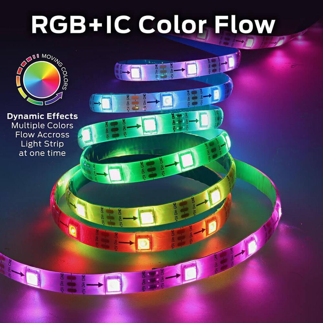 Alt view image 6 of 7 - Monster MLW71003RGB 50 Ft. RGB + IC Flow Smart Light Strip