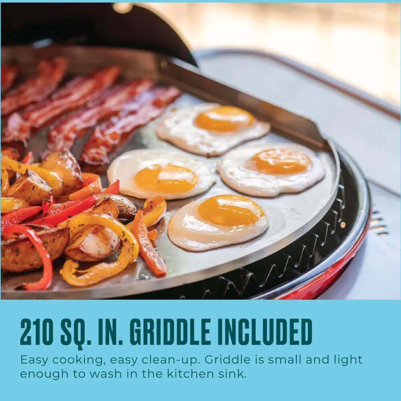 Alt view image 3 of 7 - Char-Broil 25302146 Bistro Pro Electric Grill and Griddle with Charcoal Mode - Red