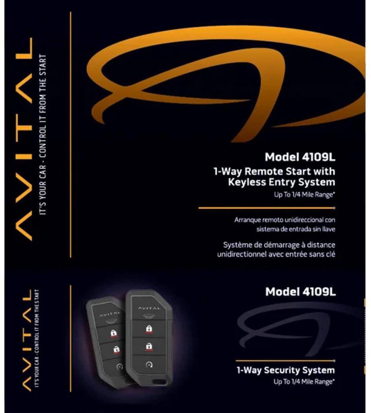 Alt view image 2 of 4 - Avital 4109L 1-Way Remote Start System with Car Alarm