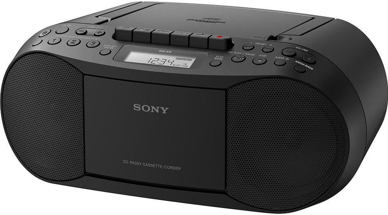Main image of Sony Stereo CD/Cassette Boombox Home Audio Radio - Black