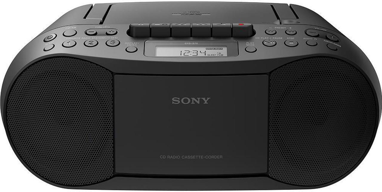 Alt view image 3 of 11 - Sony Stereo CD/Cassette Boombox Home Audio Radio - Black