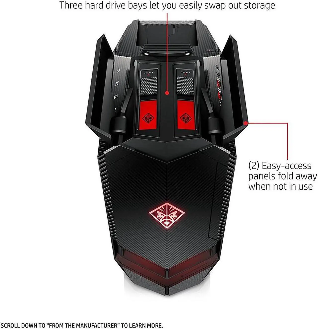 Alt view image 6 of 11 - HP Desktop Computer Omen 880-010 AMD Ryzen 5 1400 8GB DDR4 1TB HDD GeForce GTX 1060 Windows 10 Home