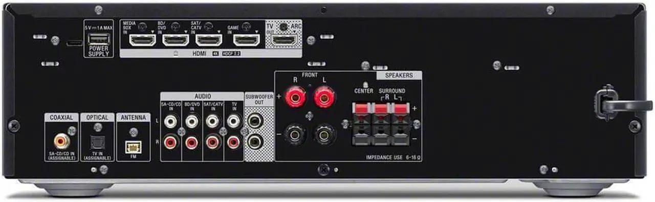 Alt view image 11 of 20 - Sony STRDH590 5.2 Channel Surround Sound Home Theater Receiver: 4K HDR AV Receiver with Bluetooth,Black