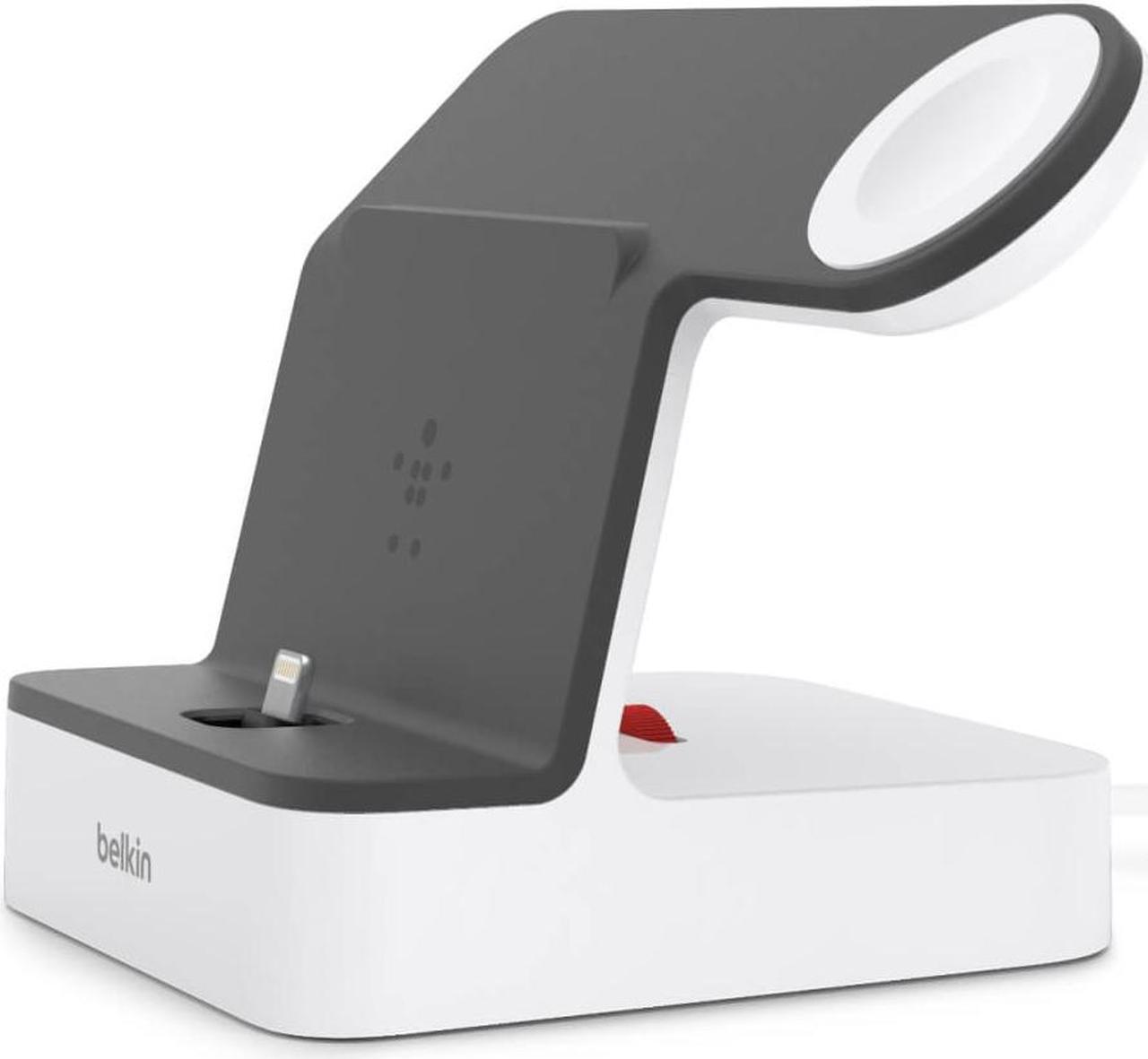 Alt view image 4 of 20 - BELKIN F8J237TTWHT PowerHouse White Charge Dock for Apple Watch + iPhone XS, iPhone XS Max, iPhone XR