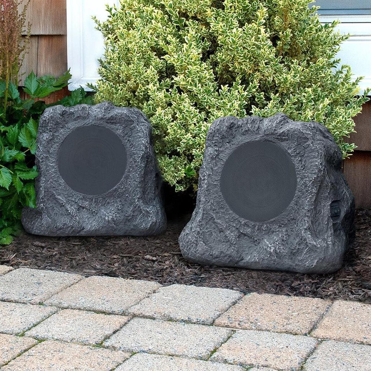 Alt view image 3 of 10 - Innovative Technology - ITSBO-513P5 - Bluetooth Outdoor Rock Speakers, Pair