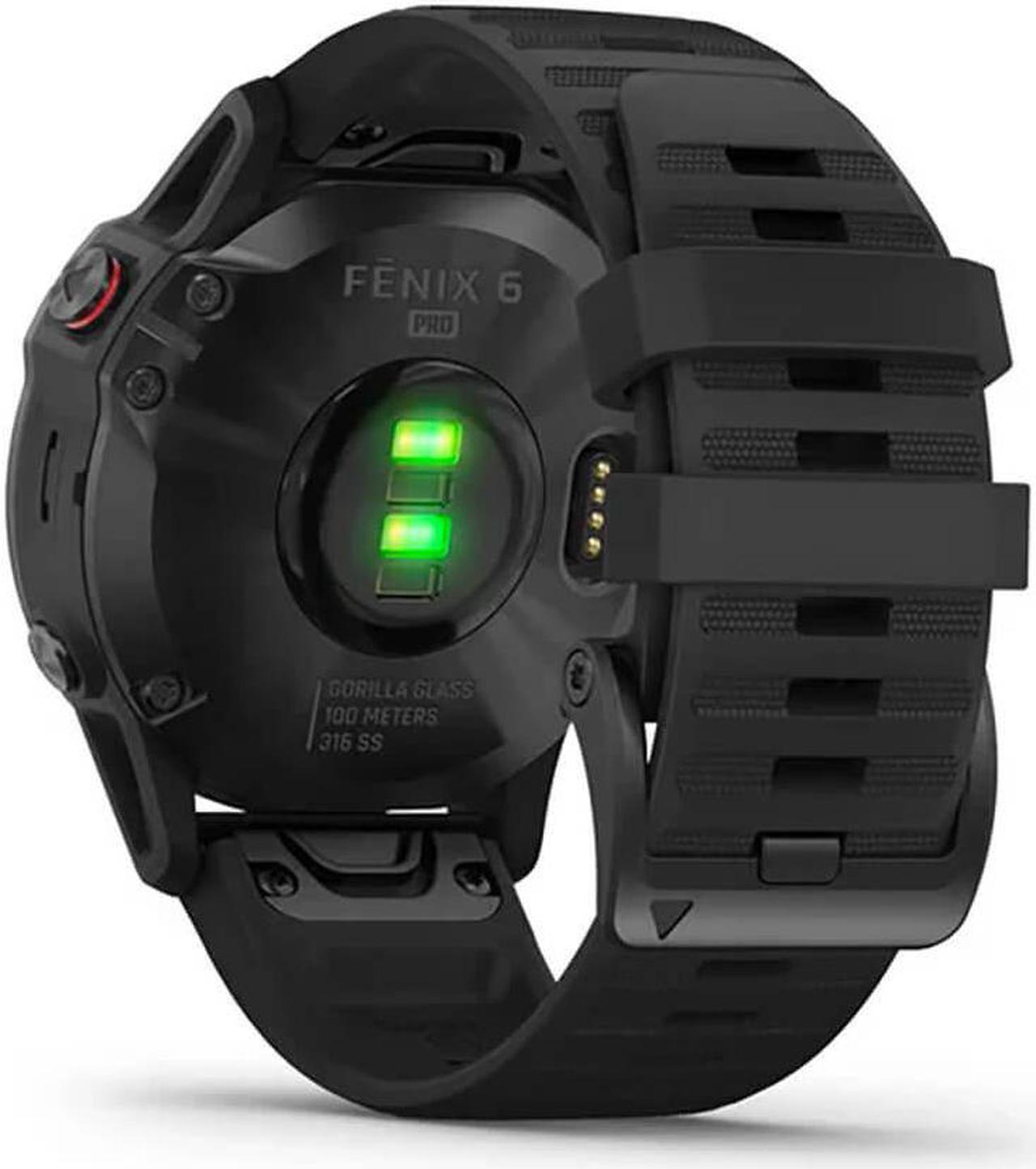 Alt view image 15 of 20 - Garmin Fenix 6 Pro, Premium Multisport GPS Watch, -Black with Black Band - (010-02158-01)
