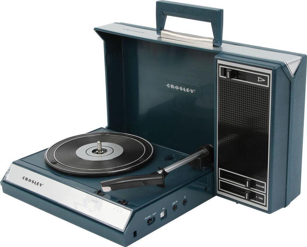 Alt view image 4 of 17 - Crosley Radio Spinnerette Portable USB Turntable, Blue - CR6016A-BL