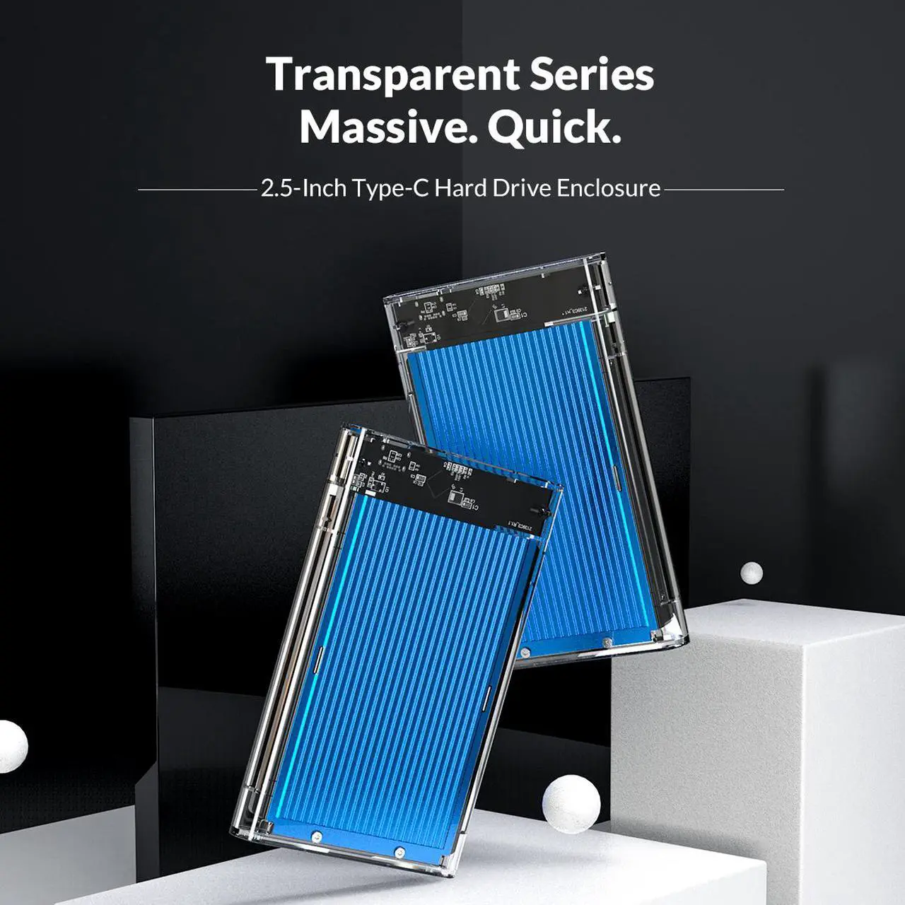 Alt view image 4 of 7 - ORICO Aluminum Type-C 2.5 Inch HDD Enclosure Case USB3.1 GEN 1 to SATA III External Hard Drive Disk Enclosure High-Speed Case for HDD SSD Support UASP SATA III 4TB Max (2179C3)