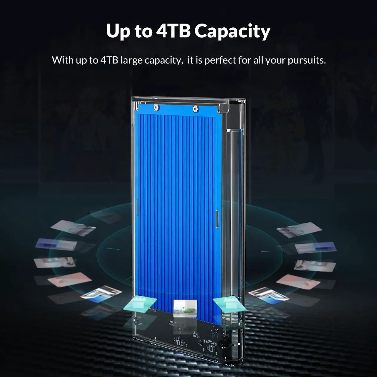 Alt view image 3 of 7 - ORICO Aluminum Type-C 2.5 Inch HDD Enclosure Case USB3.1 GEN 1 to SATA III External Hard Drive Disk Enclosure High-Speed Case for HDD SSD Support UASP SATA III 4TB Max (2179C3)